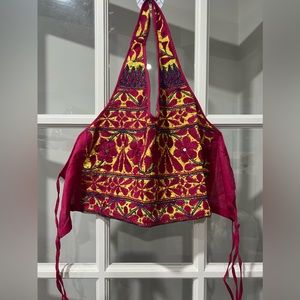 Halter neck back laces top boho chic style